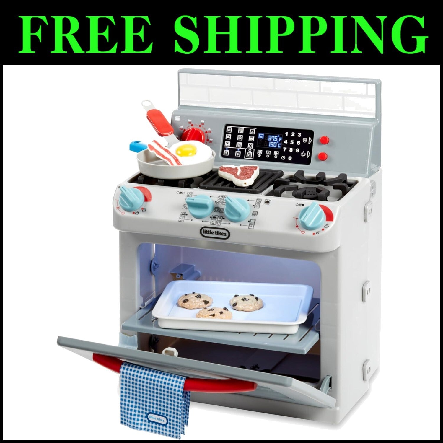 First Oven Realistic Kitchen Toy with Lights, Sounds & 11 Cooking Accessories