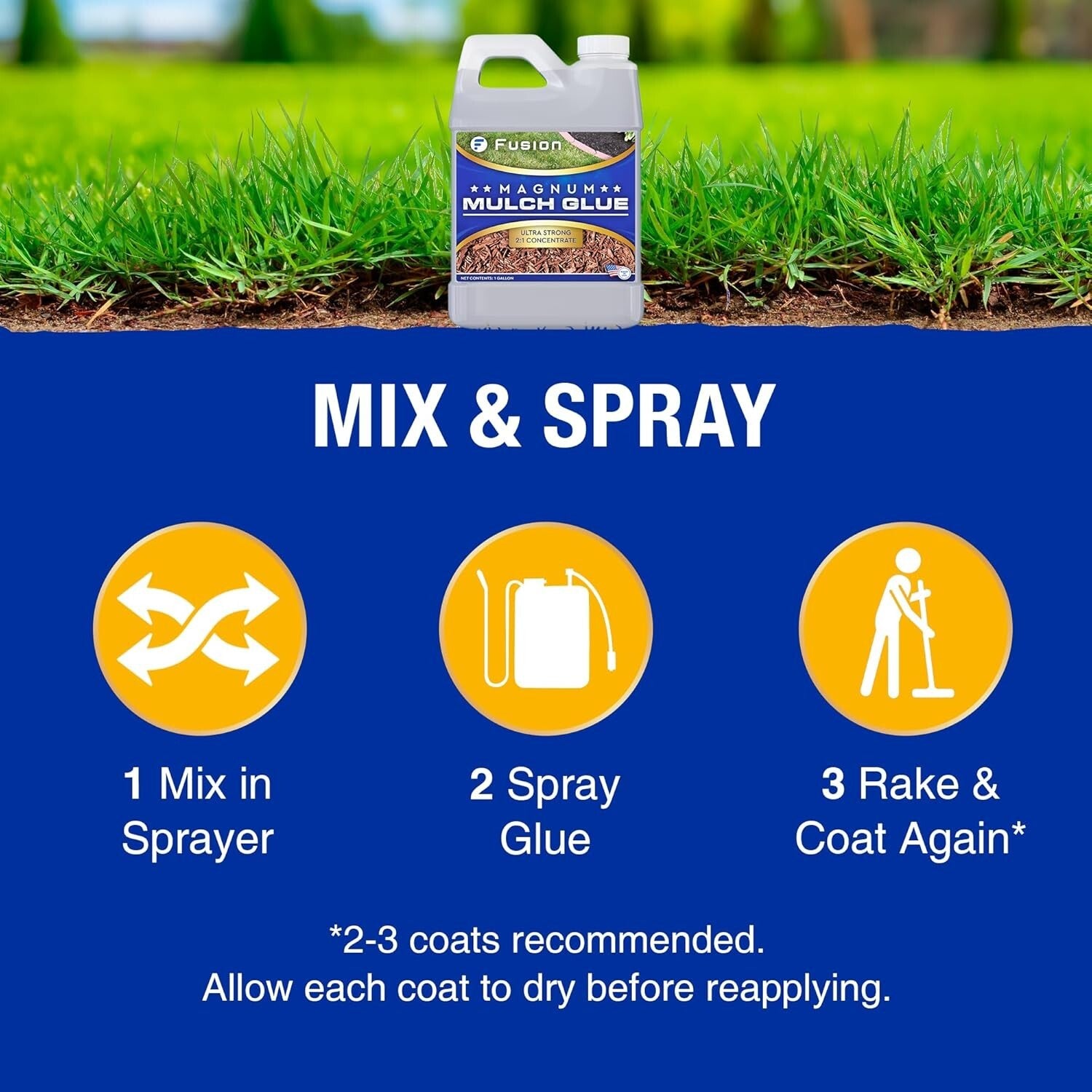 Fast-Drying Landscaping Glue - 1 Gallon Magnum Mulch Adhesive for Outdoor Spaces