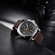 Load image into Gallery viewer, Benyar Skeleton Mechanical Watch for Men – 45mm Dial &amp; Leather Strap Elegance