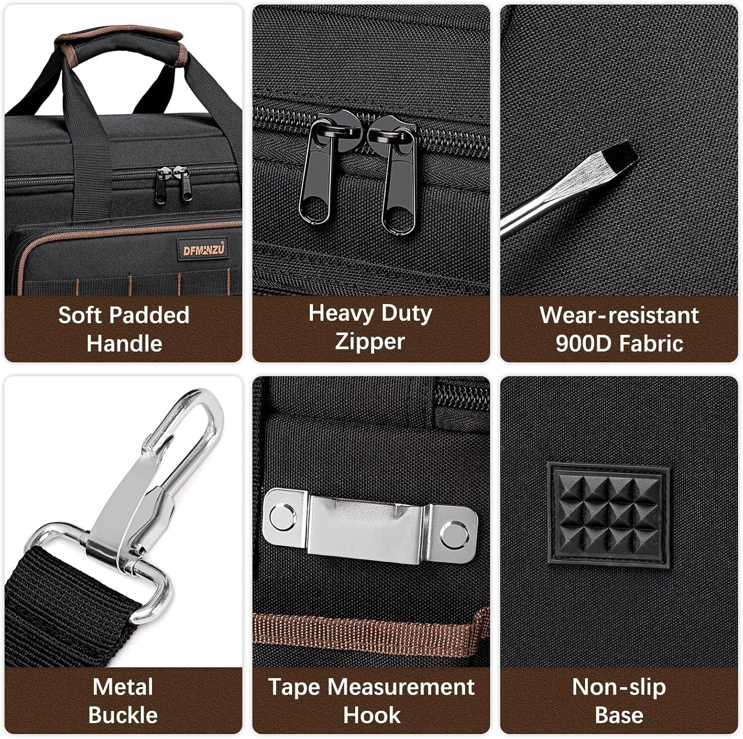 17" Heavy Duty Tool Bag with 20 Pockets - Portable Organizer for Professionals