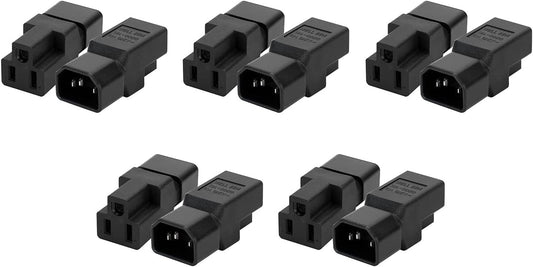 10 Pack C14 Male to NEMA 5-15R Female Power Plug - Reliable & Durable Connection