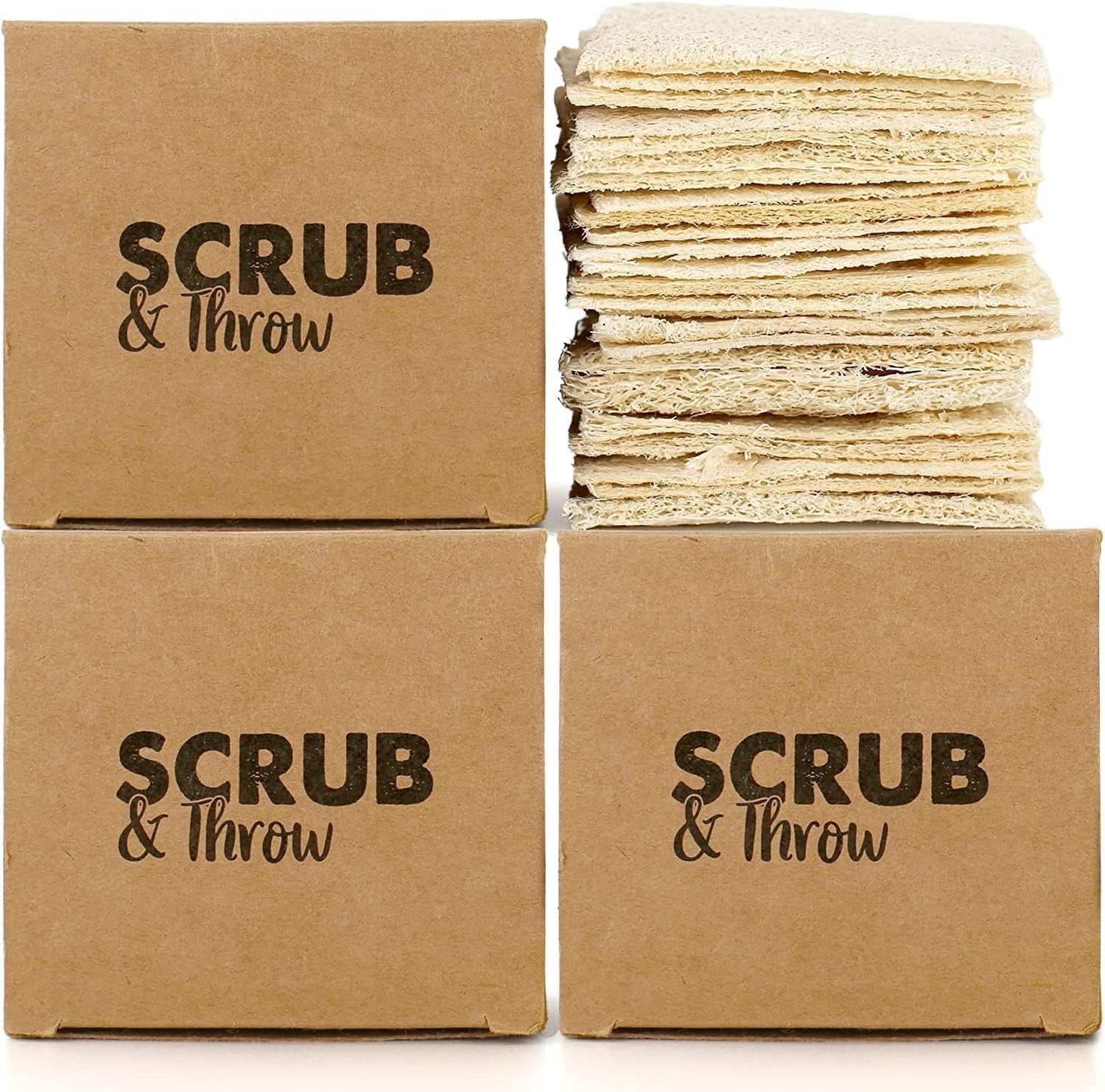 90-Pack Natural Loofah Sponges: Eco-Friendly, Non-Scratch Kitchen Cleaners