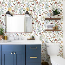 Load image into Gallery viewer, Stain-Resistant Floral Peel and Stick Wallpaper - 46.24sq.ft. Coverage