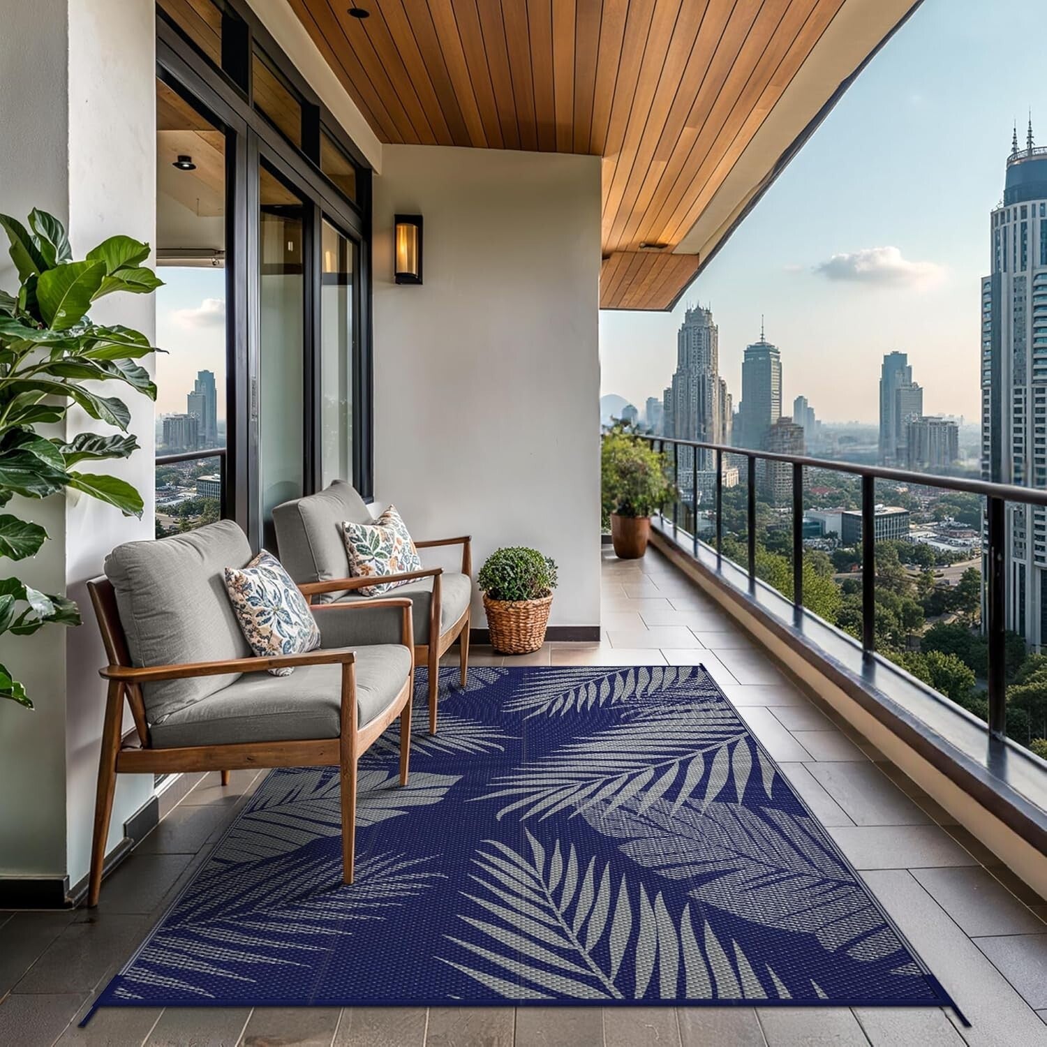 Versatile 6' x 9' Reversible Plastic Outdoor Rug - Patio, RV & Camping Essential