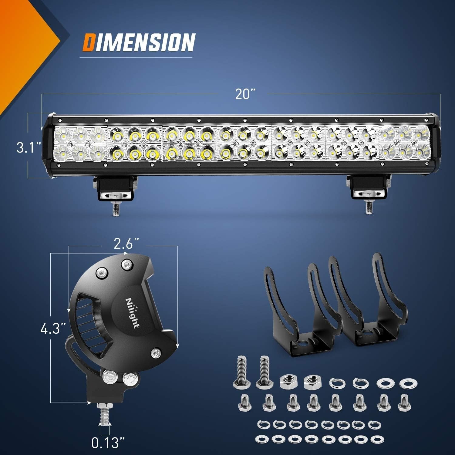 IP67 Waterproof Dual Beam 20" LED Light Bar Set - Perfect for Off-Road Lights