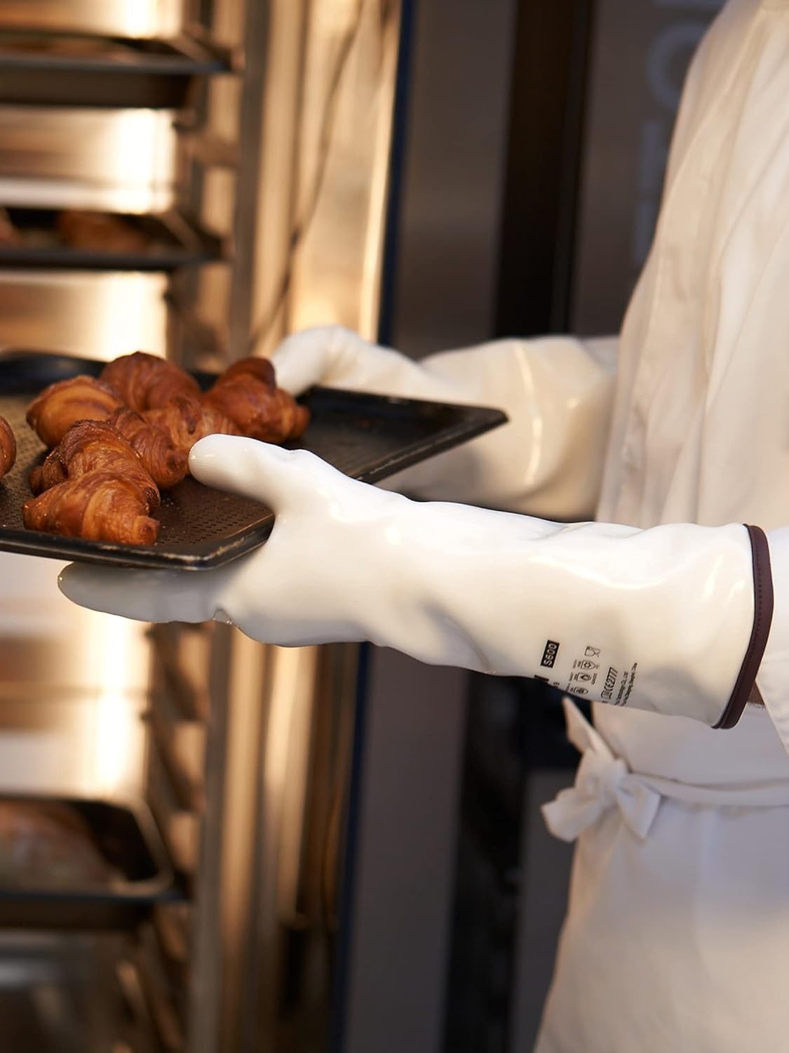 Extra Long 15" Silicone Oven Gloves with CoralAir Liner - Food Grade Safety