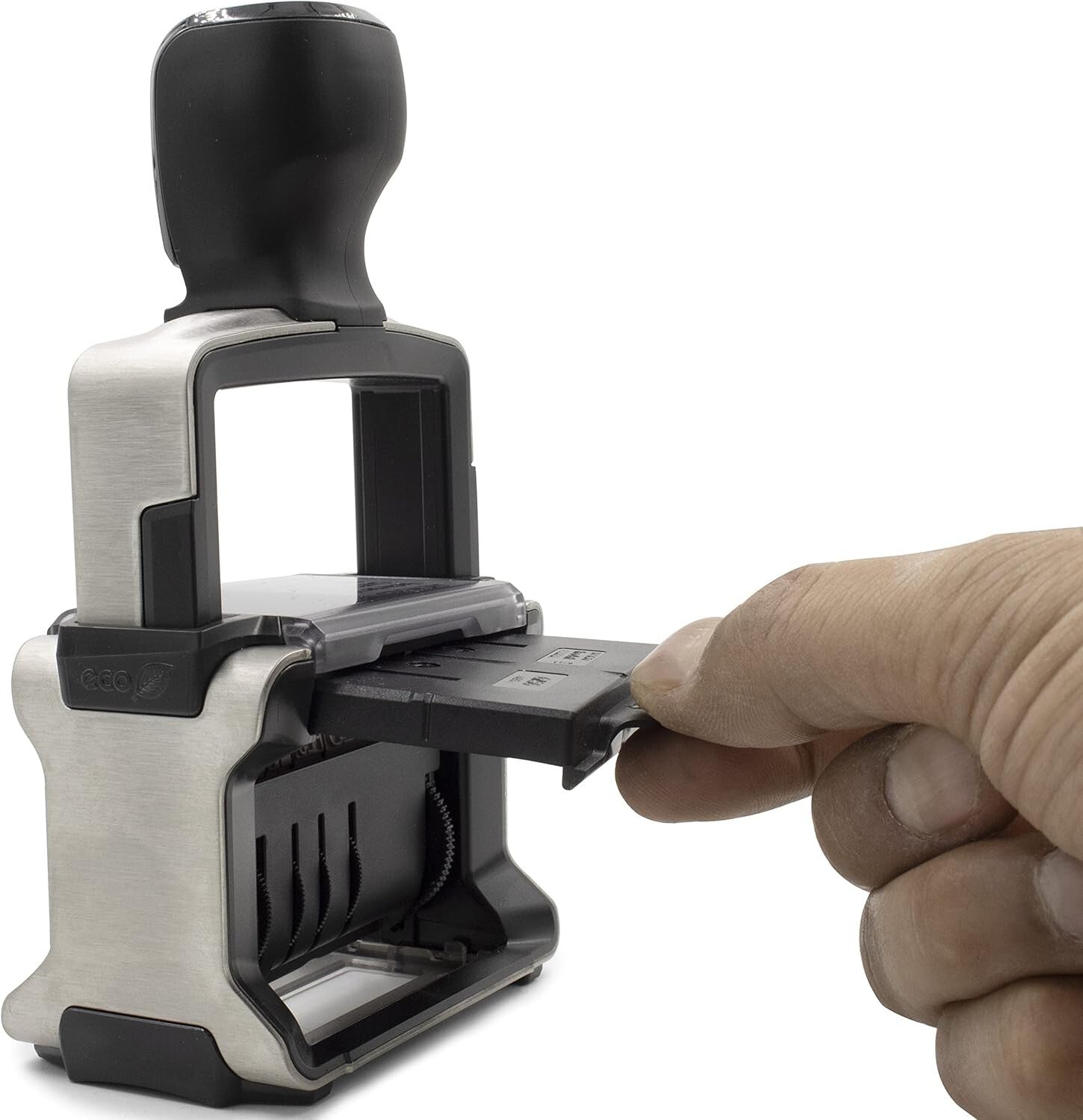 Durable 12-Message Professional Date Stamp with Built-In Ink Cover - 5117 Model