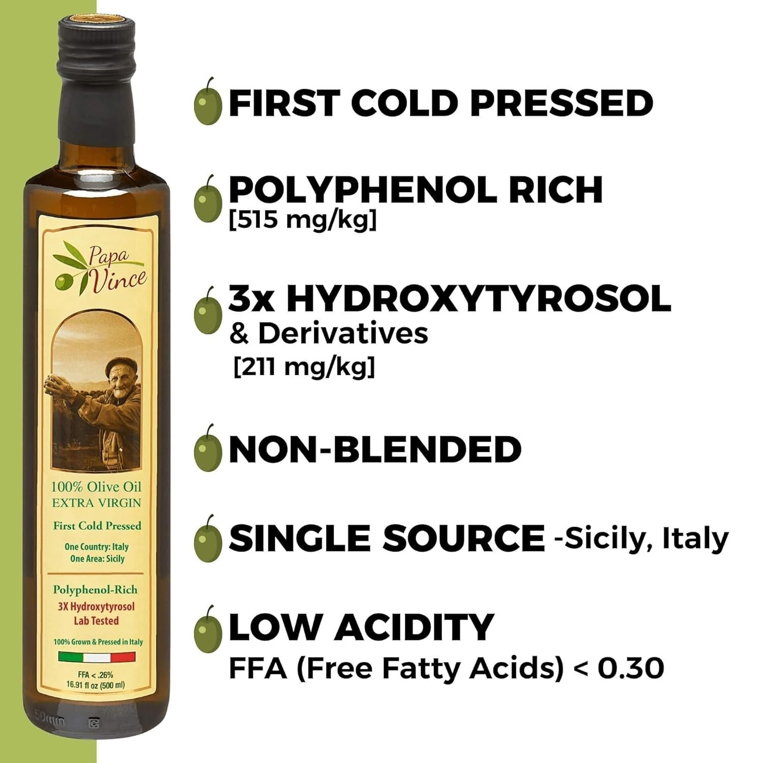 Dec 2023 Premium Extra Virgin Olive Oil - Organic, Small Batch from Sicily Gift