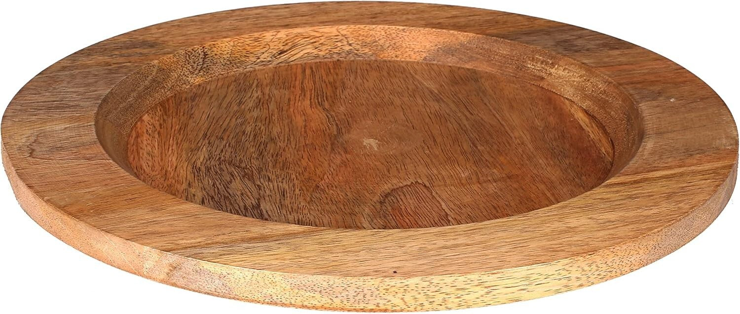 Handcrafted Rustic 13" Natural Wood Charger Plates - Set of 2 for Elegant Dining