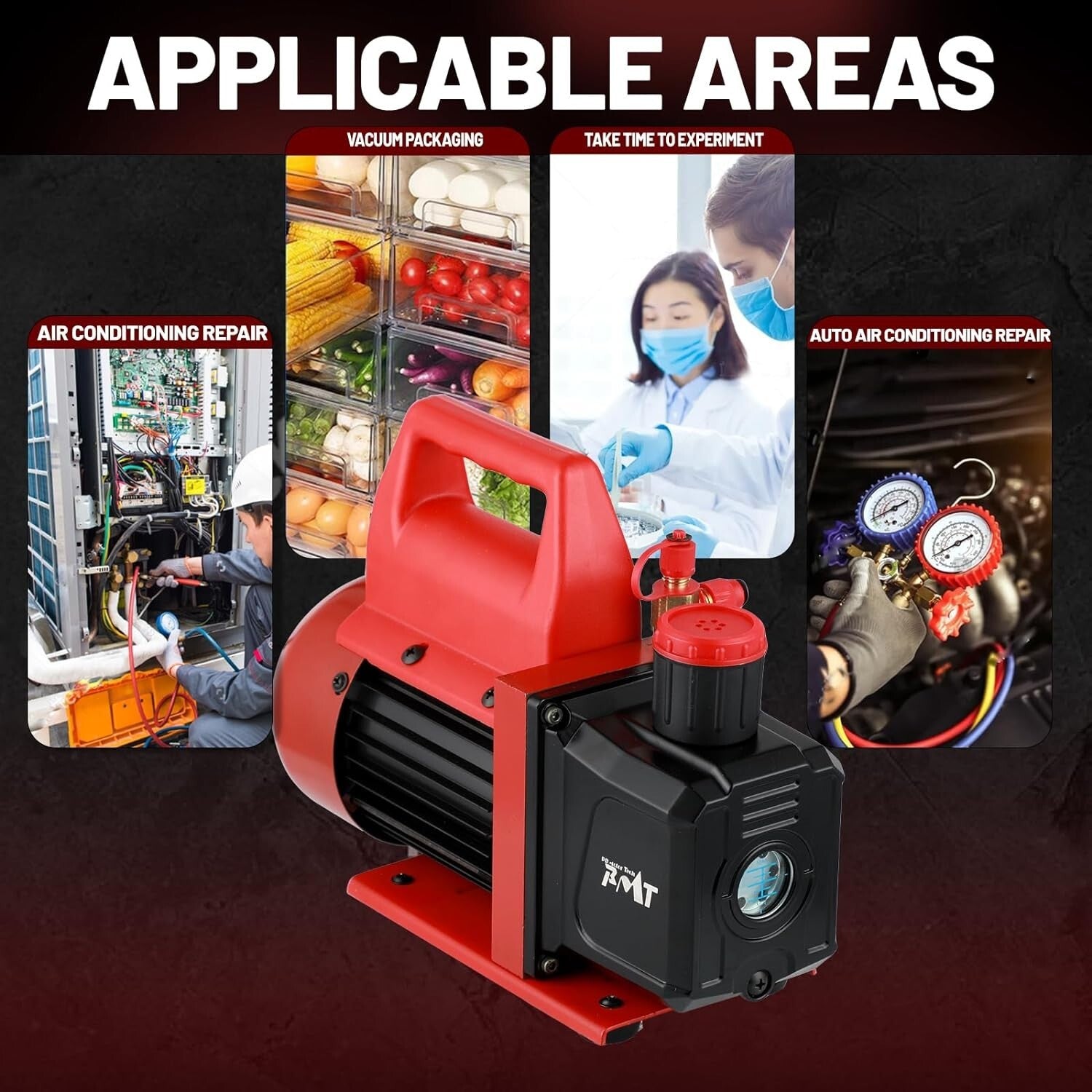 Powerful 1/3HP Vacuum Pump with Adjustable Intakes for Versatile Applications