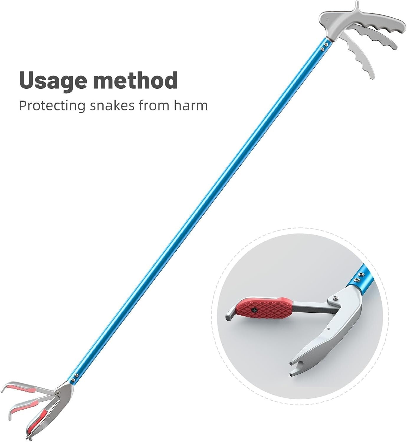Ergonomic 60-Inch Snake Catcher with Protective Wide Jaw - Lightweight Alloy