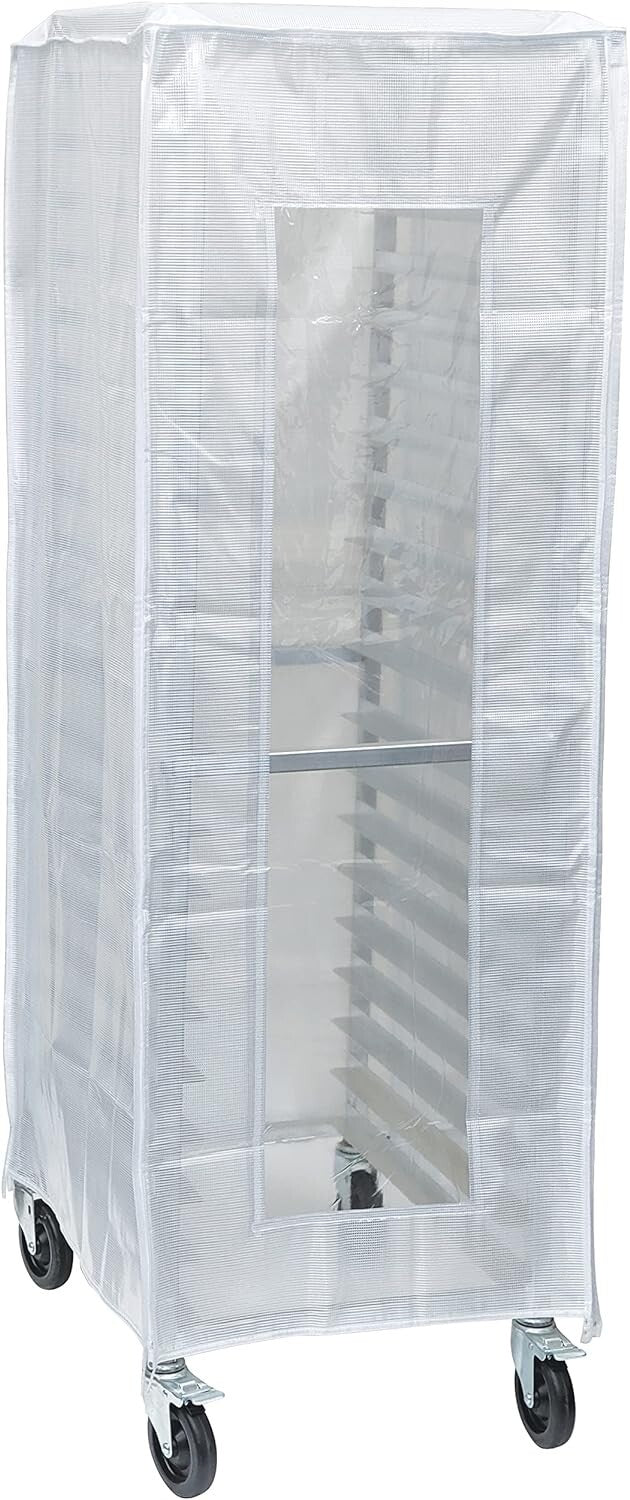 Protective Sheet Pan Rack Cover with Corner Zippers and Hanging Loop - 62" High