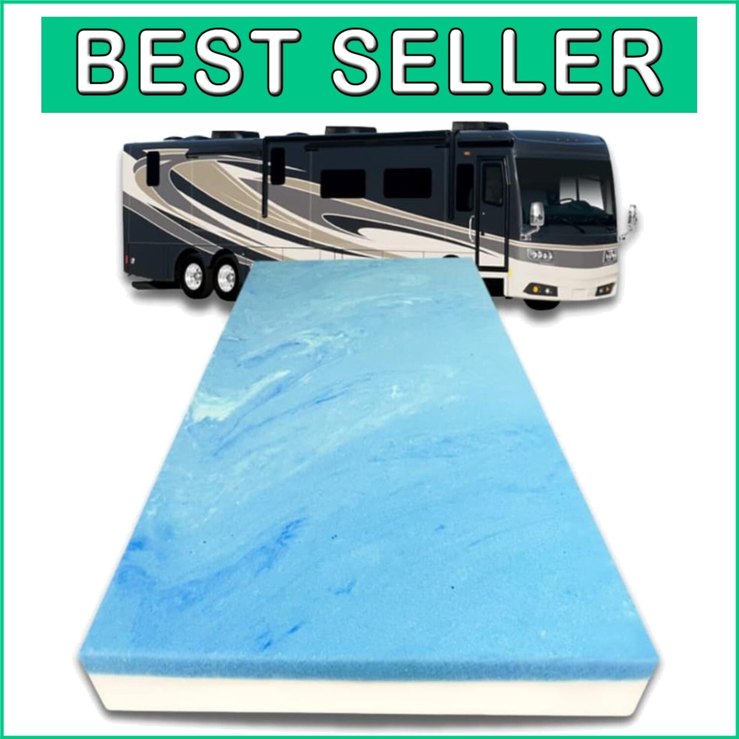 7-Inch Gel Memory Foam RV Mattress Replacement, 30" x 72" Medium Firm Comfort