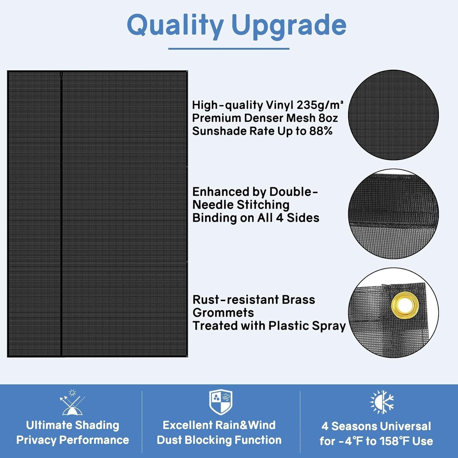 Lightweight RV Awning Shade Screen 9'x19'3'' - Ultimate Sun Protection & Comfort