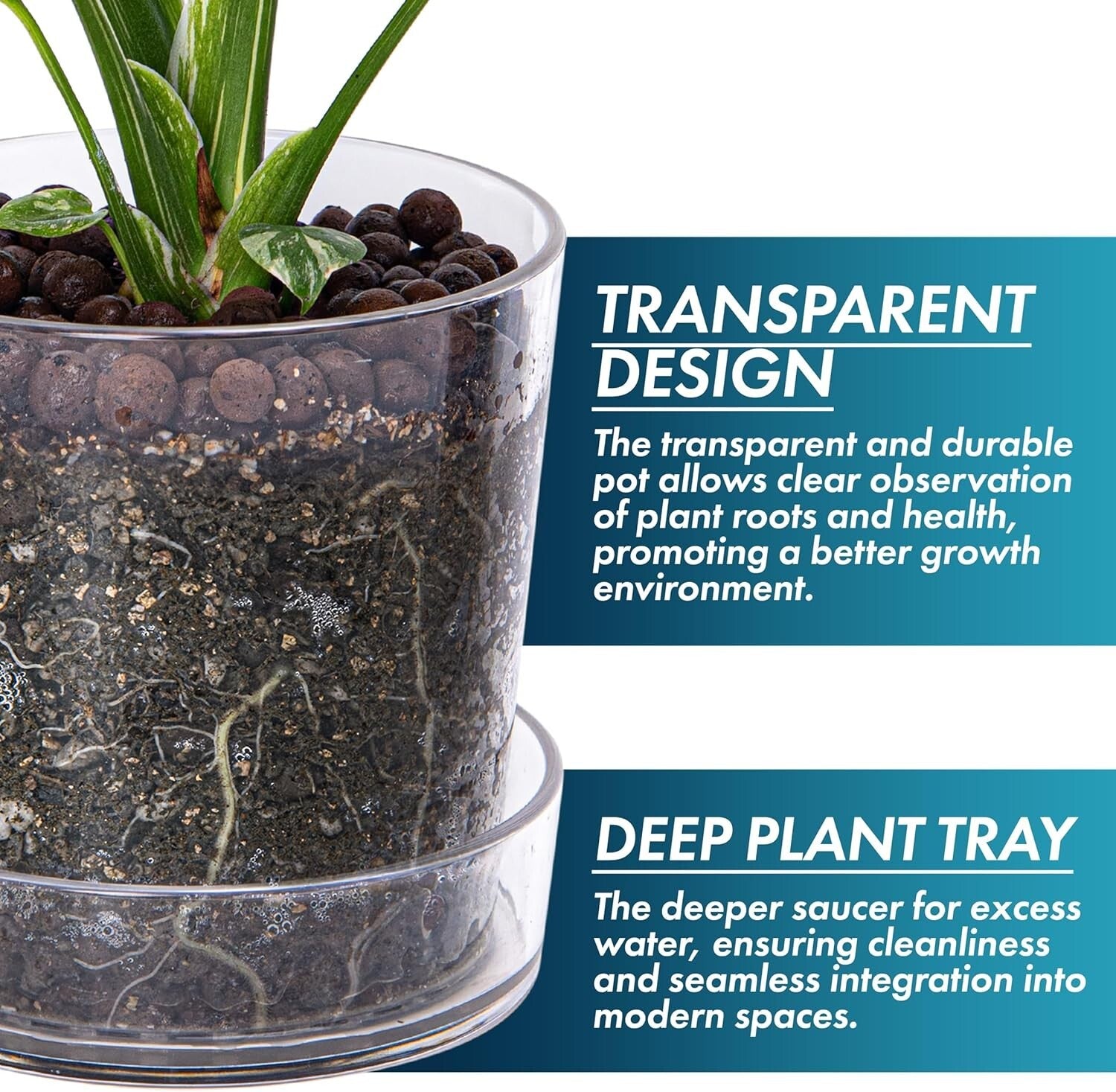 Lightweight Clear Acrylic Orchid Planter with Drainage - Ideal for Home Decor