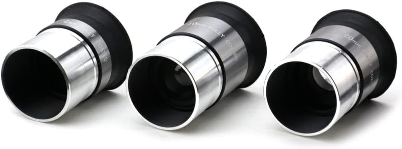 1.25 inch High-Grade Optical Telescope Eyepiece Set: Three Focal Lengths for All