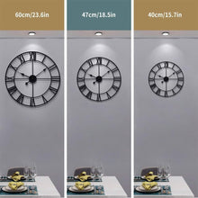 Load image into Gallery viewer, 24" Round Metal Wall Clock - Minimalist Silent Decor for Living Room &amp; Kitchen