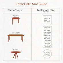 Load image into Gallery viewer, Elegant 60"x90" Cotton Tablecloth with Pleated Corners - Ideal for Any Occasion