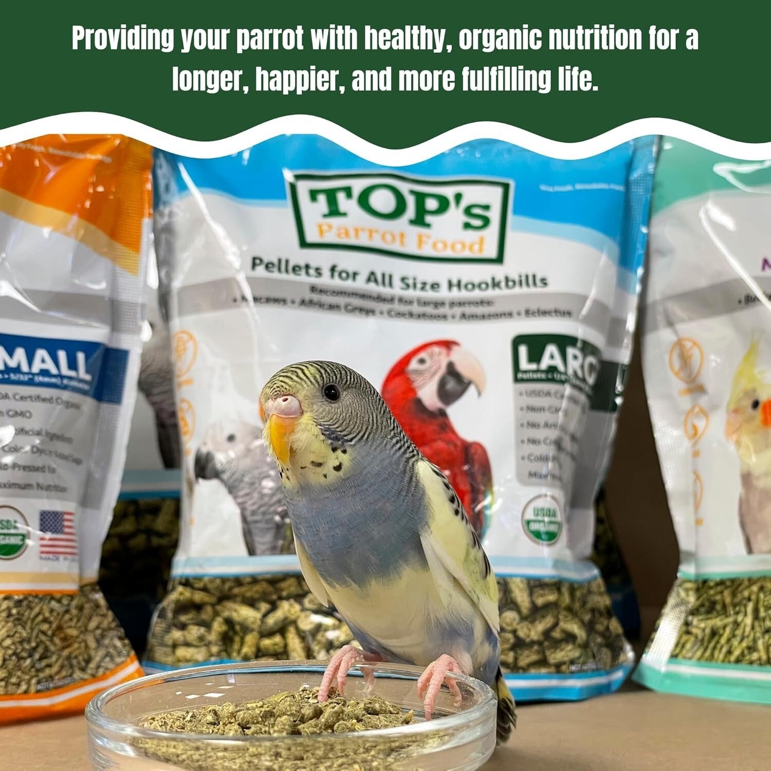 Premium Non-GMO Hookbill Pellets for Parrots - 25 lb of Healthy Nutrition