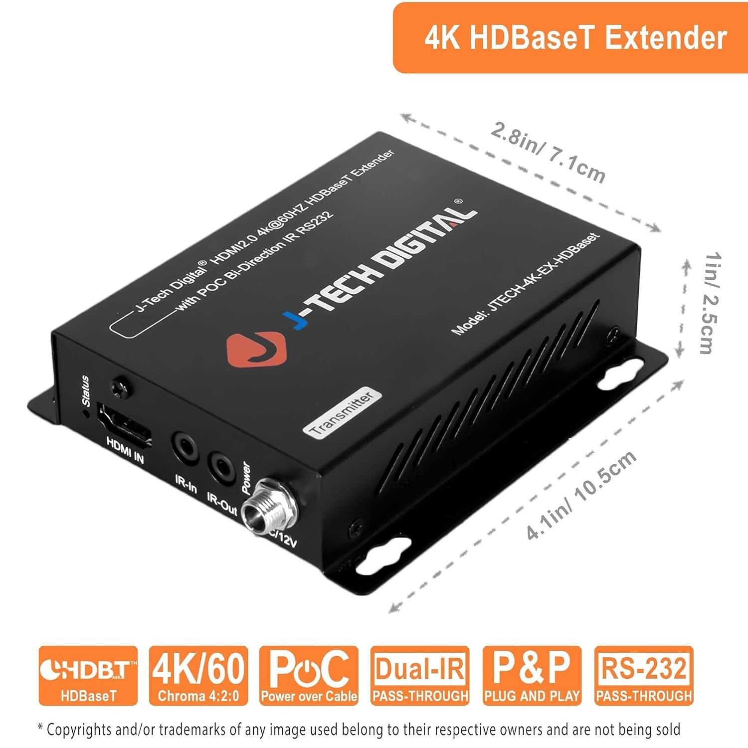 High-Performance 4K HDMI Extender - 230ft 1080P or 130ft 4K over Ethernet