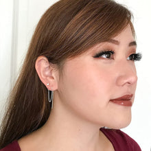 Load image into Gallery viewer, Artisan Crafted .925 Sterling Silver &amp; 14k Gold Earrings with Zirconia Sparkle