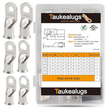 Load image into Gallery viewer, 48PCS UL Certified Copper Cable Ends Kit - AWG 1/0 2/0 4/0 with Shrink Tubing