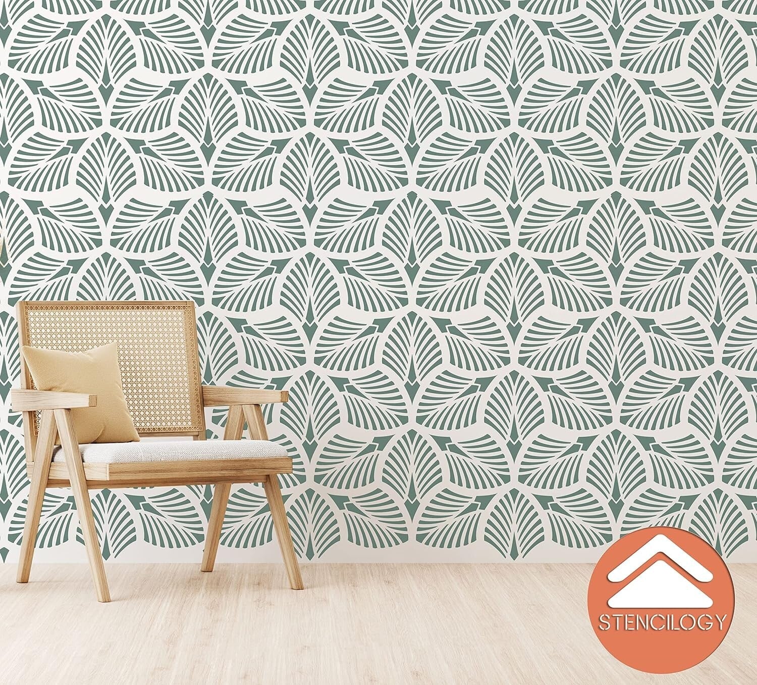 Durable 23" x 38" Palm Leaf Stencil for Quick and Stylish Wall Painting