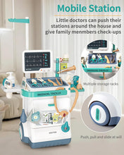 Load image into Gallery viewer, Kids Doctor Cart Toy - Including Authentic Tools &amp; Lights for Role Play Fun