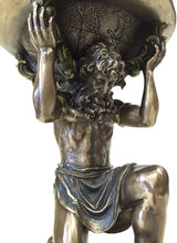 Load image into Gallery viewer, Freestanding 9 Inch Greek Titan Atlas Statue in Beautiful Matte Bronze Finish