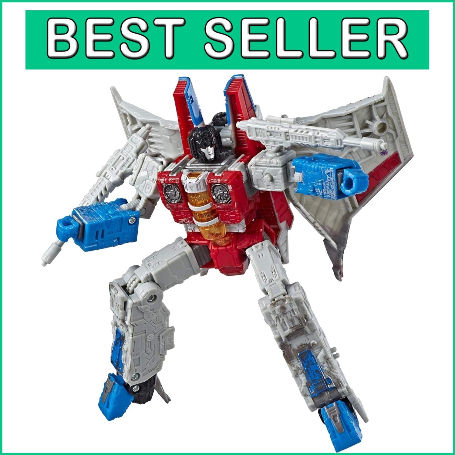 Voyager Starscream Action Figure: Converts to Jet, Includes Weapons & Effects