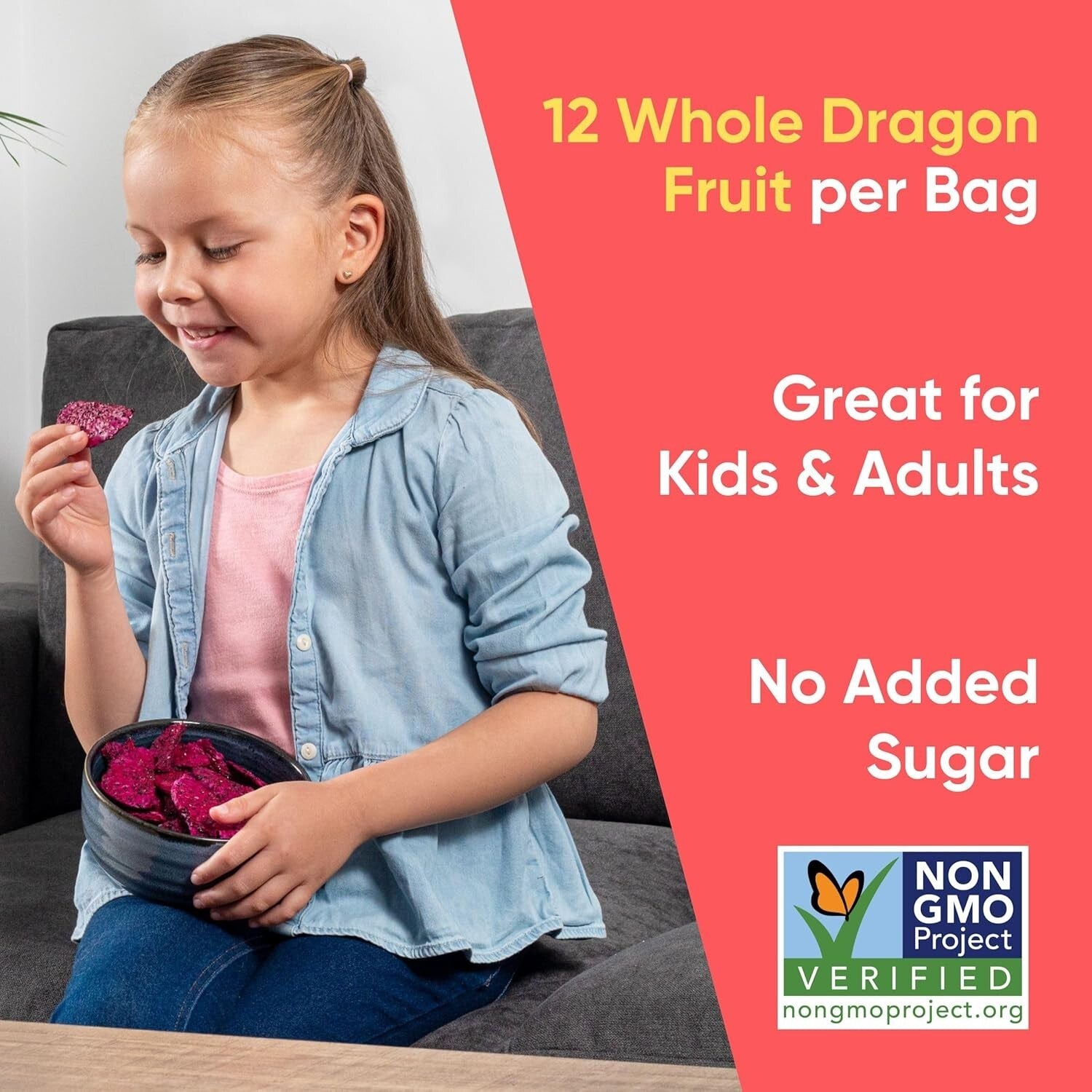 Delicious Gluten-Free Dragon Fruit Chips - Resealable Snack for On-The-Go, 5.6oz