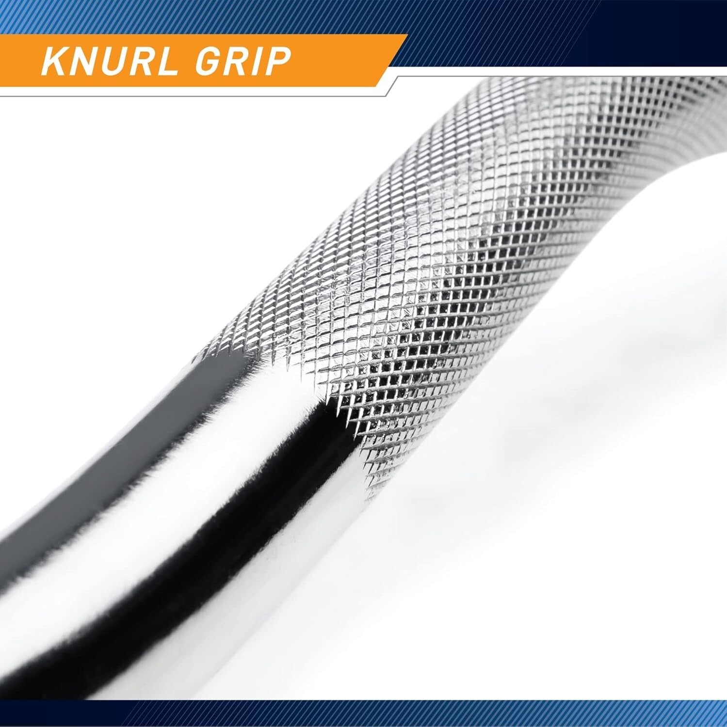 Ergonomic 48-inch Chrome Curl Bar with Spin-Lock Collars for Safe Weightlifting