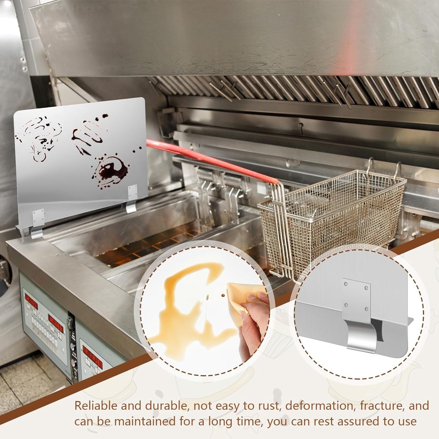 Foldable 3-Panel Oil Splash Guard for Effortless Kitchen Cleanup - 20.5” Width