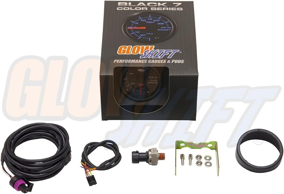Versatile 100 PSI Fuel Pressure Gauge with Black Dial & 7 Custom Color Options
