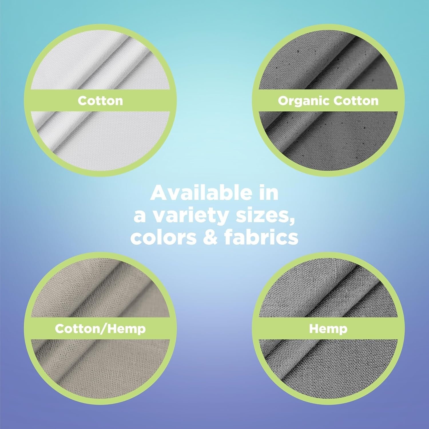 Versatile Cotton Shower Curtain 70" x 74" - Eco-Friendly & Quick Dry Design