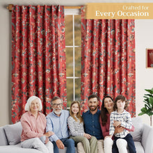Load image into Gallery viewer, Stylish 108-Inch Light Filtering Cotton Drapes - Terracotta, Rod &amp; Loop Design