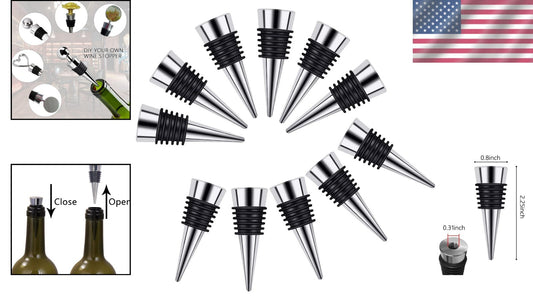 50 Pcs Stainless Steel Wine Stoppers - Air-tight Seal for Longer Freshness
