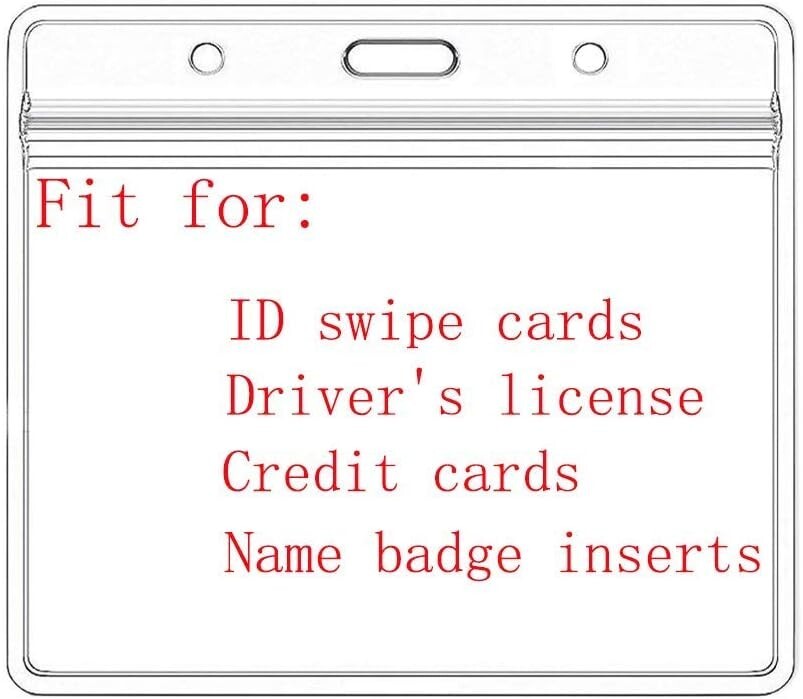 Convenient 300-Pack Waterproof Horizontal ID Card Holders with Pre-Punched Holes
