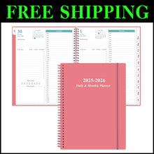 Load image into Gallery viewer, Luxe 2025-2026 Planner - Daily &amp; Monthly Layout, Thick Paper, Beautiful Pink