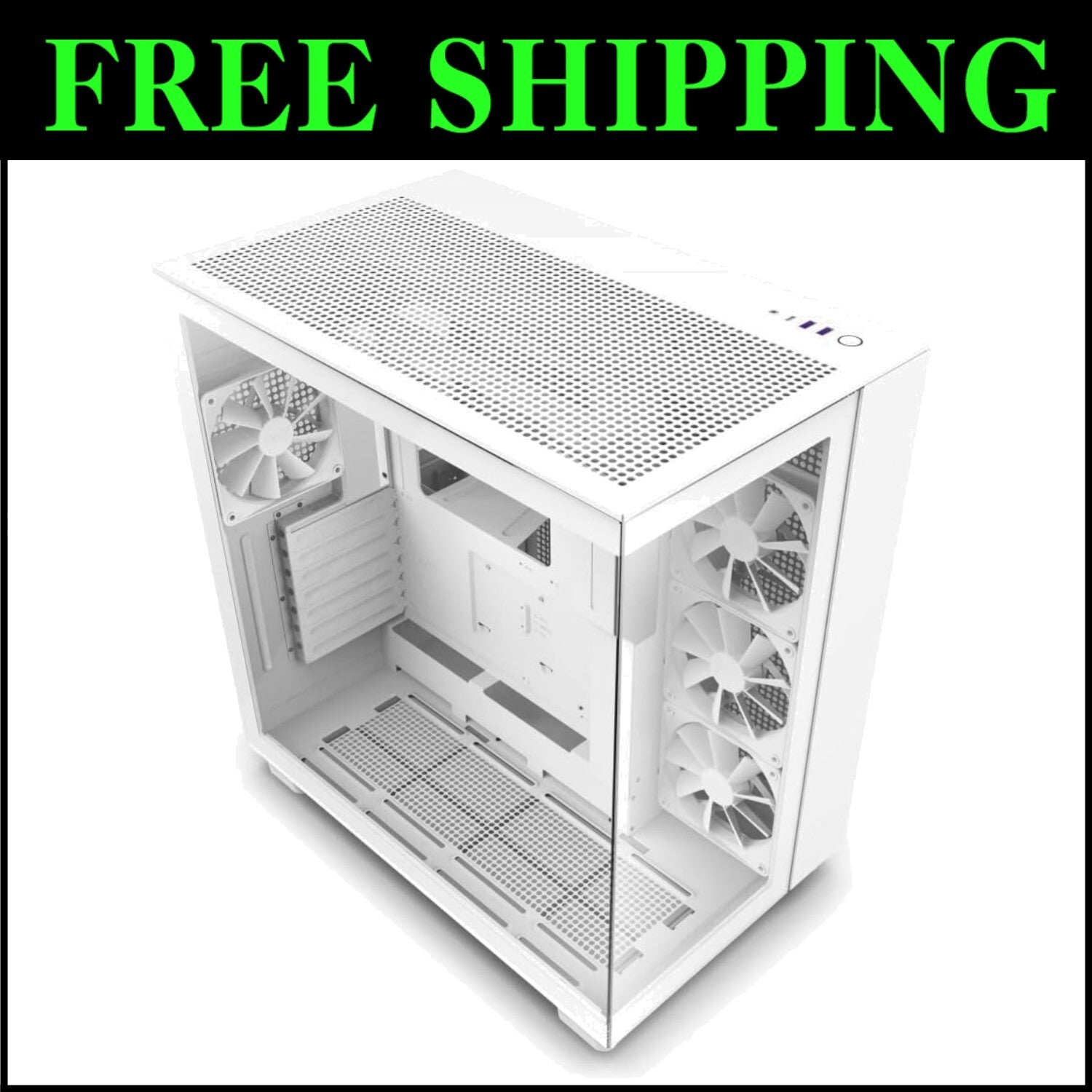 Elegant H9 Flow Mid-Tower PC Case with 360mm Radiator Support & Cable Management