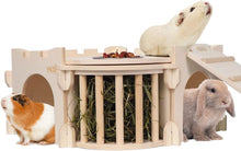 Load image into Gallery viewer, Extra Large Rabbit House with Ladder and Hay Feeder for Small Animal Comfort