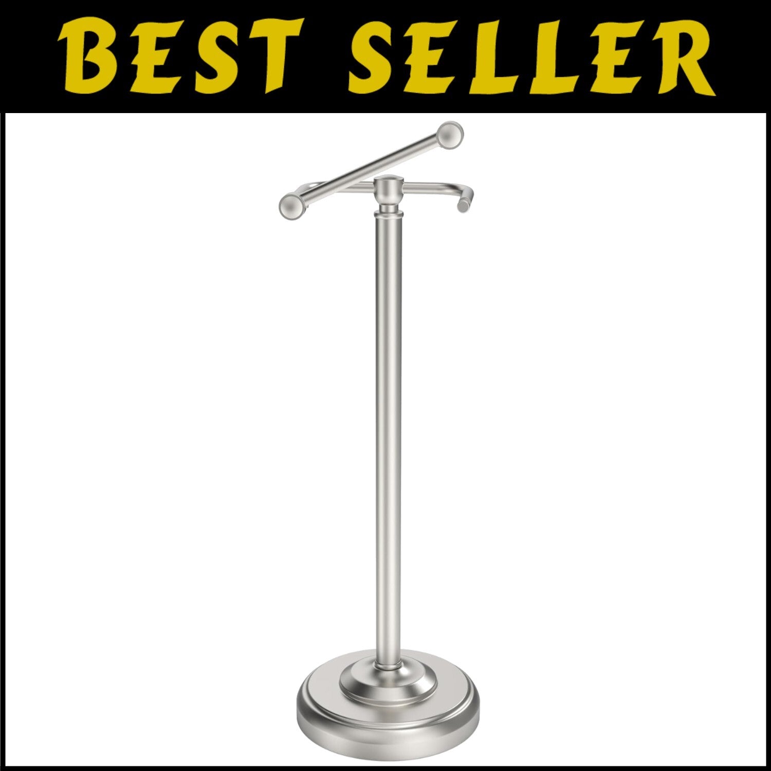 Eco-Friendly Rotating Toilet Paper Holder Stand - Durable Brushed Nickel Finish