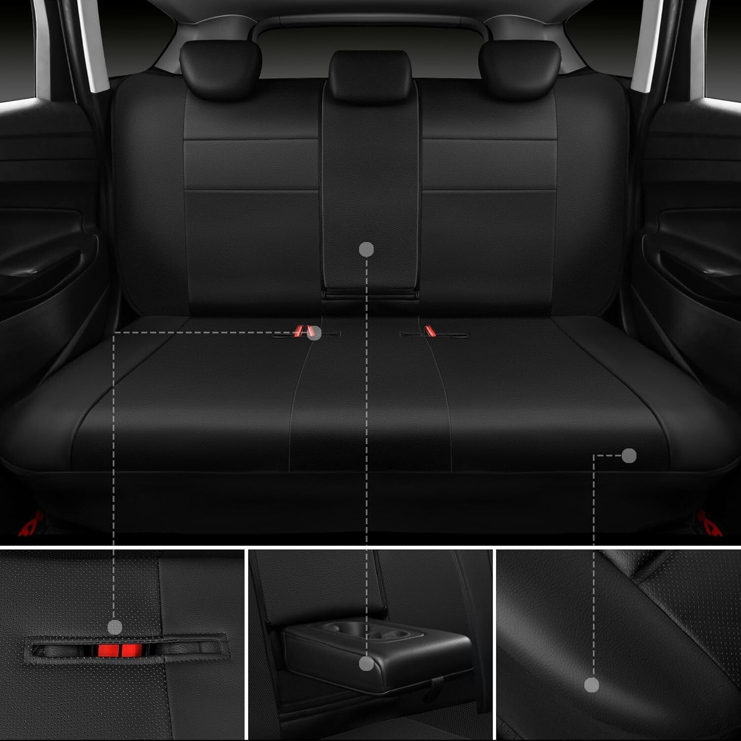 Fashionable Universal Fit Leather Seat Covers with Full Coverage Protection