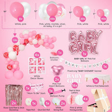 Load image into Gallery viewer, Stylish Jumbo Pink Baby Shower Décor - 165 Pieces Including Banners and Balloons
