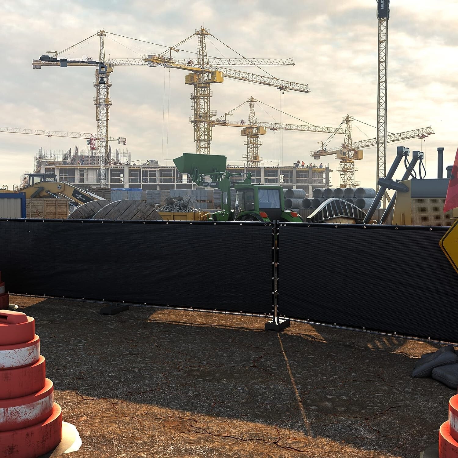 Commercial Grade 170 GSM Black Fence Privacy Screen - 90% Visibility Blockage