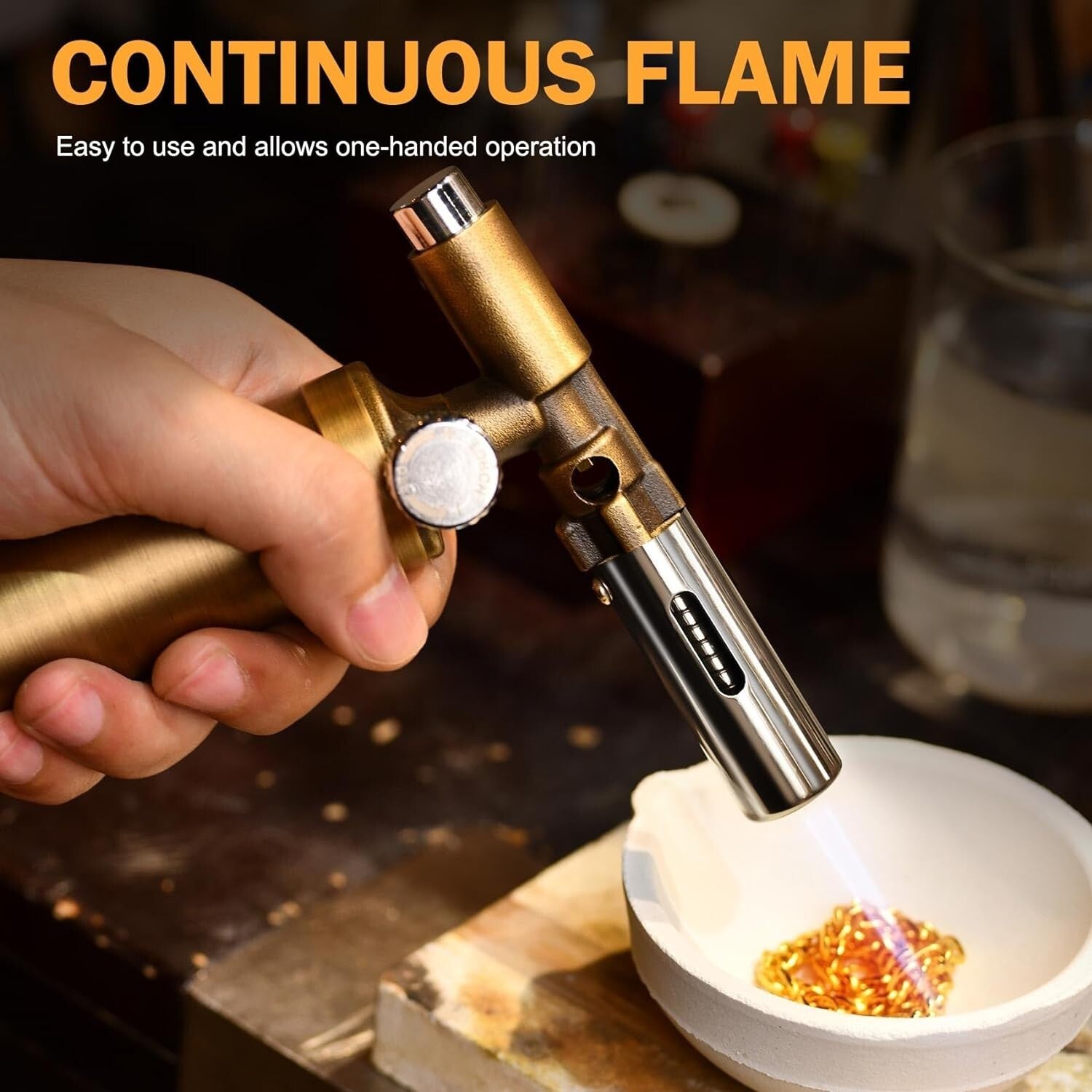 Premium Copper Butane Torch with Continuous Flame - Perfect for BBQ & Crafts