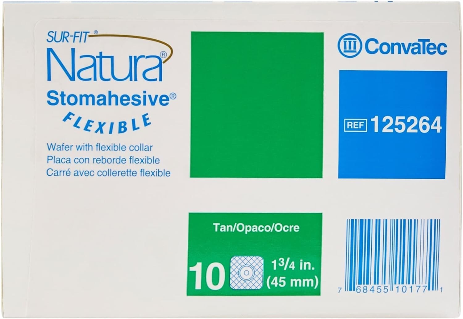 Flexible and Water-Resistant Stomahesive Wafer, 10-Pack, 1-3/4" Flange