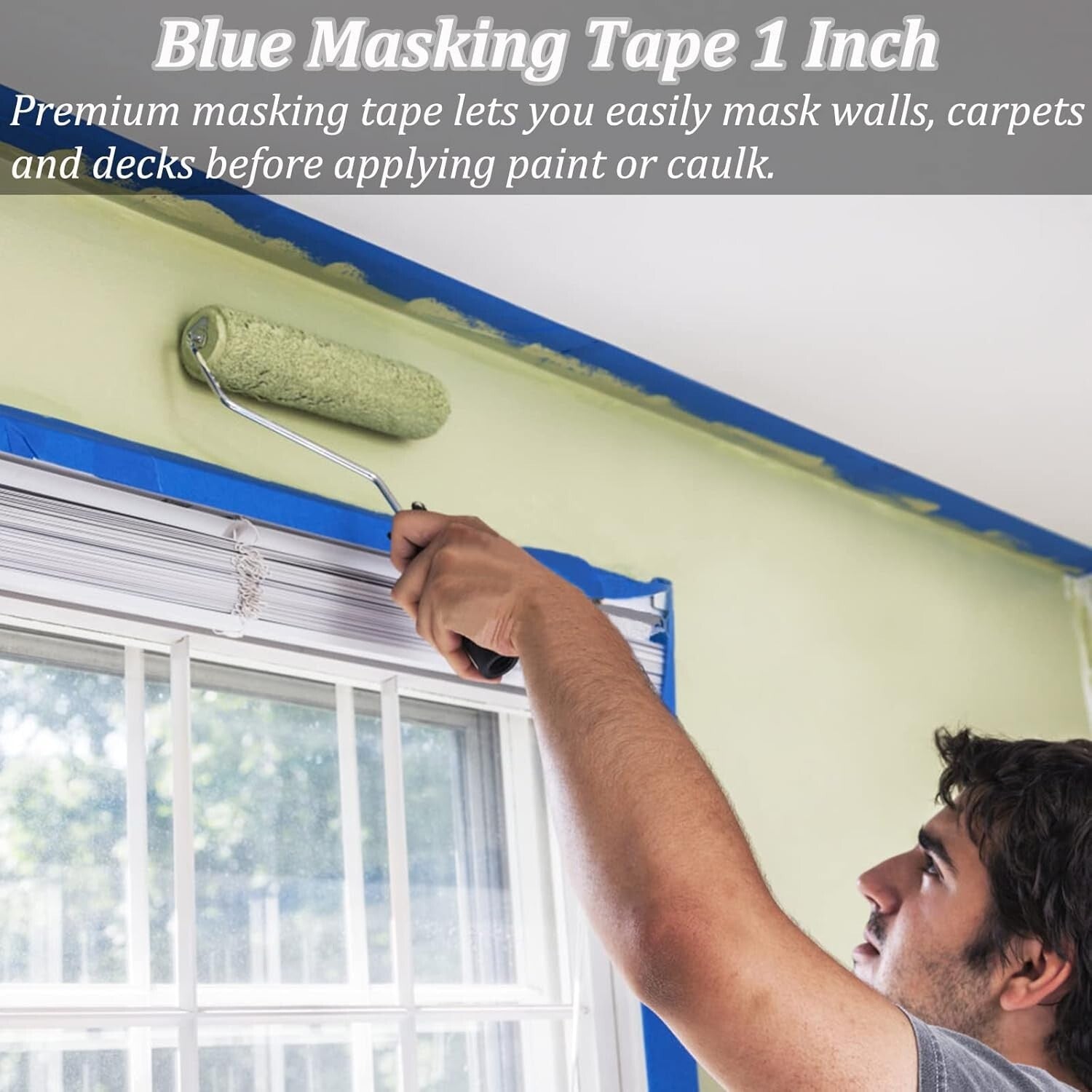 Multi-Surface 20-Roll Blue Masking Tape - Ideal for DIY Crafts & Painting