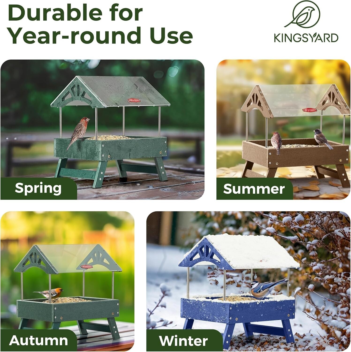 Eco-Friendly Ground Bird Feeder - 5 lbs Capacity for Wild Birds & Squirrels