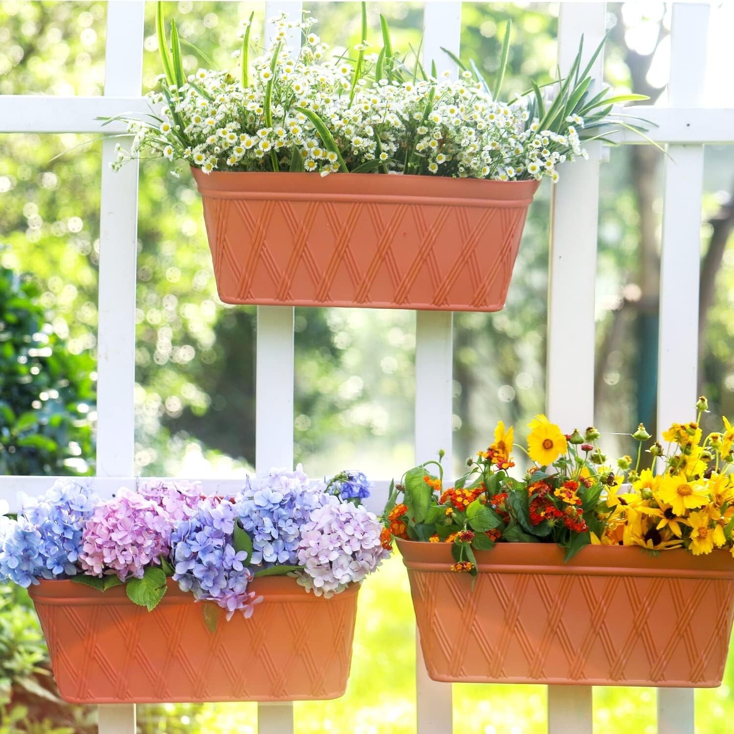 16.5 Inch Wall-Mounted Planters - Lightweight Terracotta Pots for Modern Gardens